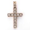 10ct Rose / White Gold, 1.50ct Baguette / .88ct Round Brilliant Diamond Cross Pendant