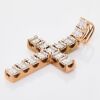 10ct Rose / White Gold, 1.50ct Baguette / .88ct Round Brilliant Diamond Cross Pendant - 2