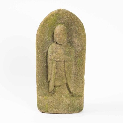 A Japanese garden Buddha stone sculptures