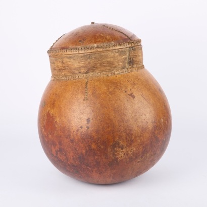 A Large Tuareg Gourd Calabash Container, Sahara Desert