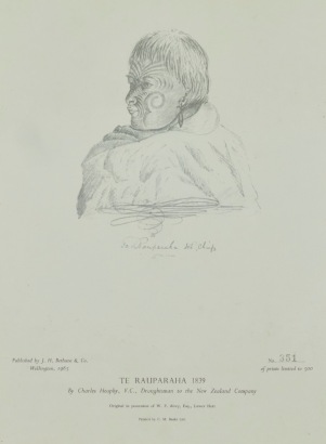 A Editioned Print of Te Rauparaha 1839 by Charles Heaphy