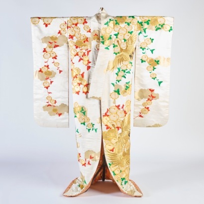An Early-Middle 20th Century Hand-Embroidered Kimono, Japan