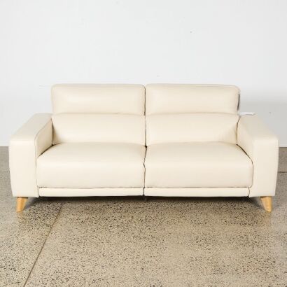 A Freedom Furniture Connery Leather Electric Recliner Sofa - Brand New