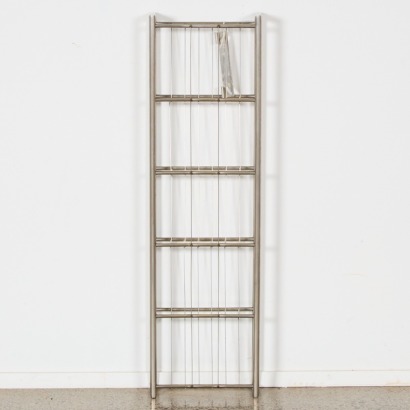 A Danish Brushed Stainless Steel 5 Tray A4 Wall Rack By Peter Boy