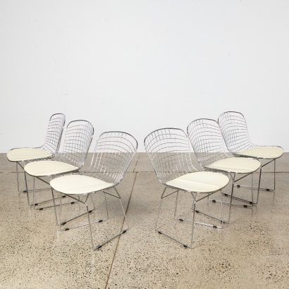 A Set of Six Harry Bertoia Style Side Chairs