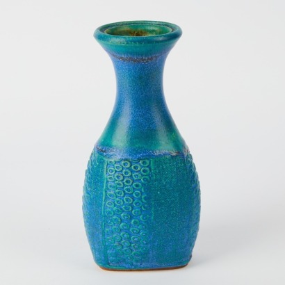 A Graeme Storm Barium Blue Vase