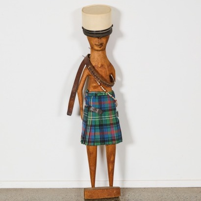 A Carved Fork Art Figure