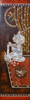 An Asian Picture With Mother of Pearl Inlay