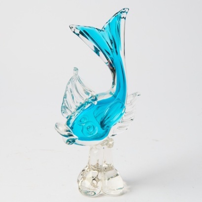 A Blue Murano Style Art Glass Fish