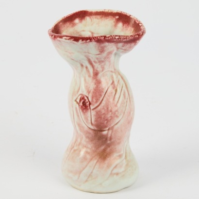 A Rosemarie Brittain Avian Form Vase In Red