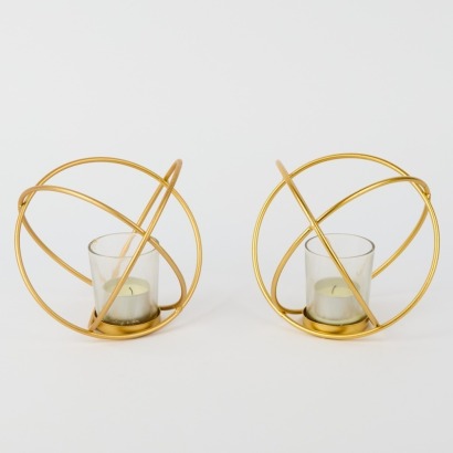 A Pair of Orb Candle Holders