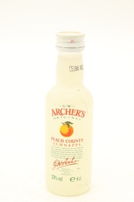(1) Archers Peach County Schnapps, England, 23% ABV, 50ml