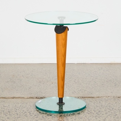 A Round Glass Modernist Side Table