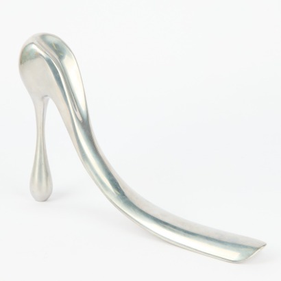 A Manolo Blahnik Stiletto Shoehorn for Habitat 2004 in Cast Aluminium