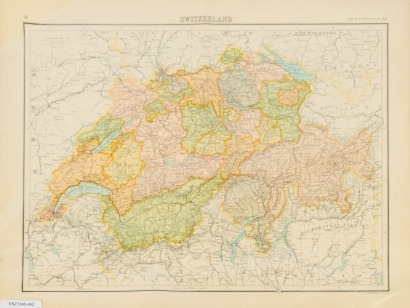 An Antique Map of Switzerland, c. 1897