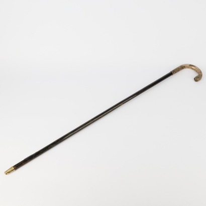 A Walking Stick with a Silver Plate Handle