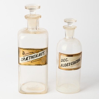 A Pair of Vintage Apothecary Bottles