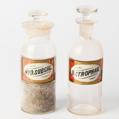 A Pair of Vintage Apothecary Bottles