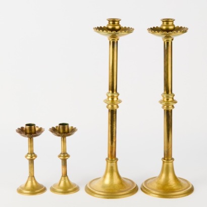 Two Pairs of Brass Candlesticks