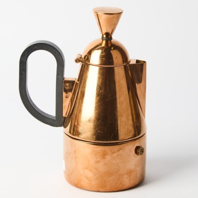 A Tom Dixon London Stovetop Mocka Pot with Copper Finish