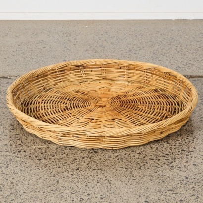 A Very Large Rattan Bread Tray