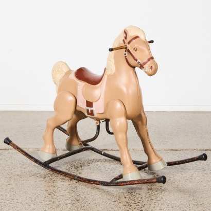 A Vintage Steel Rocking Horse