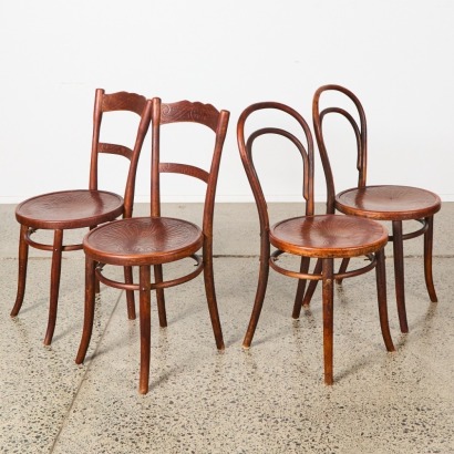 A Set of Four Thonet Bentwood Dining Chairs