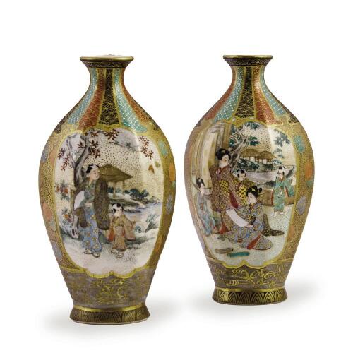 A Pair of Satsuma Vase