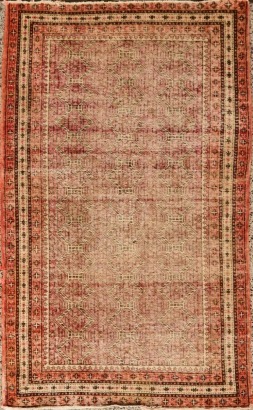A Well Worn Vintage Wool Turkish Rug