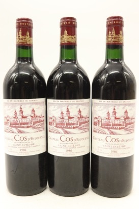 (3) 1986 Chateau Cos d'Estournel, Saint-Estephe