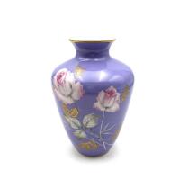 A Purple Ground Gilt 'Floral' Vase