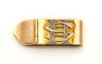 A gold money clip, dated 1935. 9ct rose gold. Weight 6.3 grams. Length 34mm.