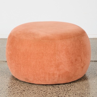 A Large Circular Fabric Ottoman