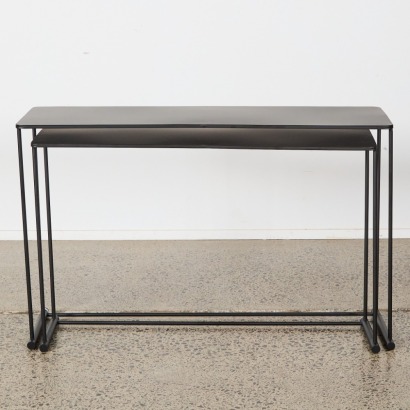 A Black Metal Nesting Console