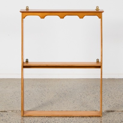 A Vintage Solid Rimu Wall Hung Shelf