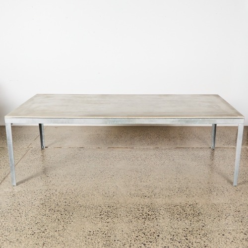 A Michael Draper Concrete And Galvanised Steel Dining Table