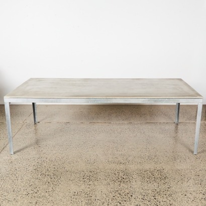A Michael Draper Concrete And Galvanised Steel Dining Table
