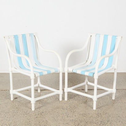 A Pair Of Vintage French Hugonet Garden Chairs c. 1970s