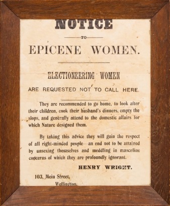A Henry Wright Anti-Electioneering Notice Reproduction Print