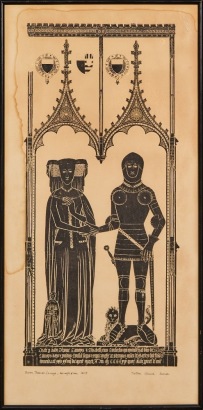 A Brass Rubbing of the Ledger Stone on top of the Chest Tomb of Thomas de Camoys, 1st Baron Camoys
