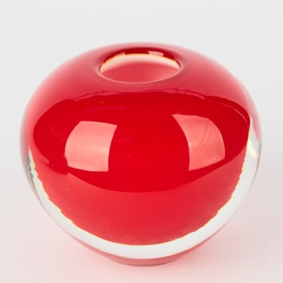 A Red Murano Sommerso Vase
