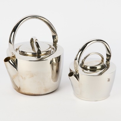 A Pair Of Wmf Chinese Style Tea Pot'S Large And Small