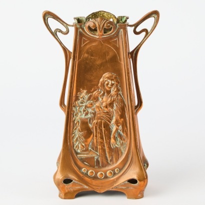 A Large Art Nouveau Copper Vase