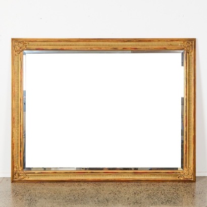 A Vintage Extra Large Bevelled Mirror With A Gilt Frame