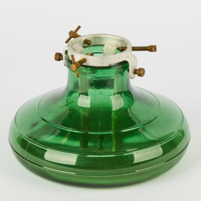 A Vintage Būlach Green Glass Christmas Tree Stand