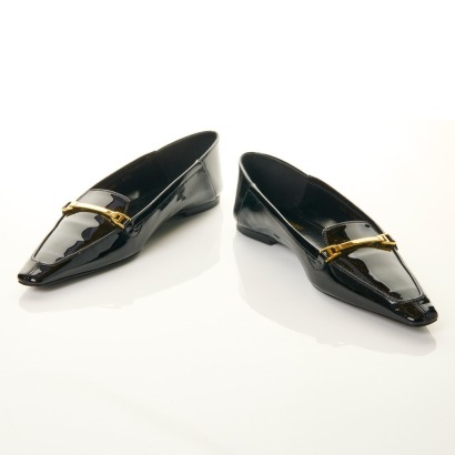 Saint Laurent, Black Patent Leather Loafers, Size 37.5 - Near new