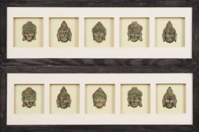 A Pair Of Copper Buddha Wall Hangings