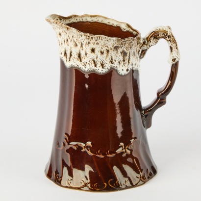 A Drip Glaze Pottery Pitcher Circa 1950's