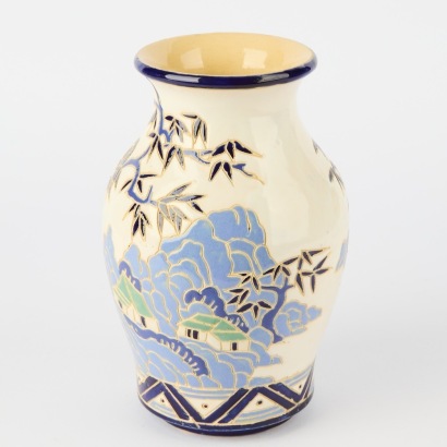 A Chinese 20th Century Painted ' Landscape' Vase