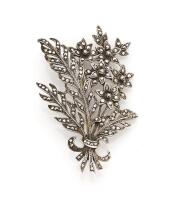 A marcasite brooch, of floral spray design.